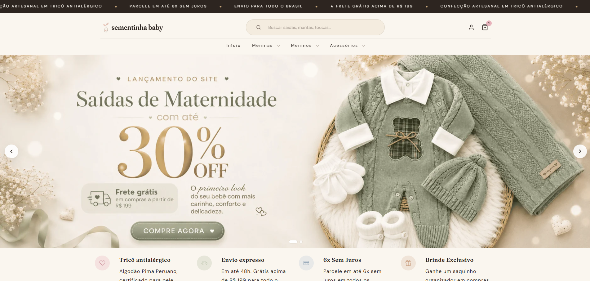 Site da Sementinha Baby